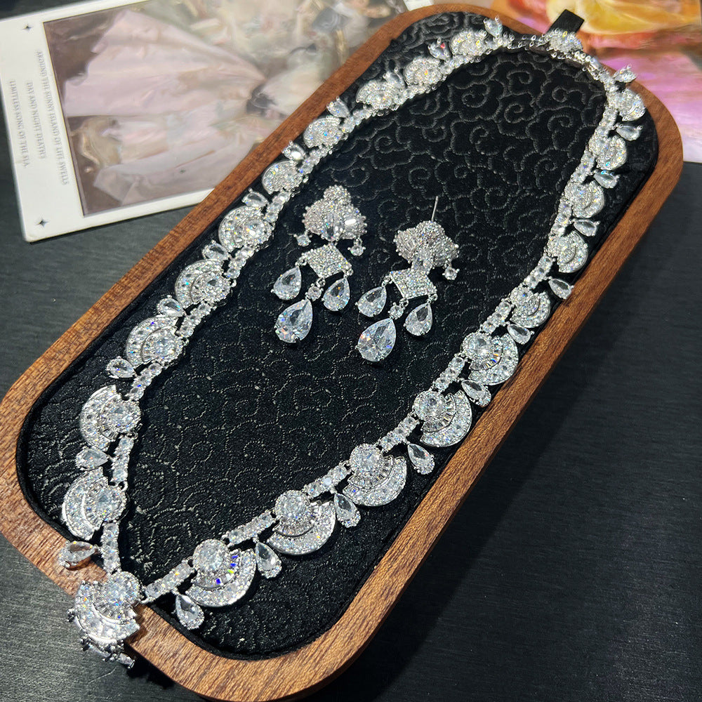 Vintage Court Set – Micro Pavé AAA Zirconia Necklace & Earrings