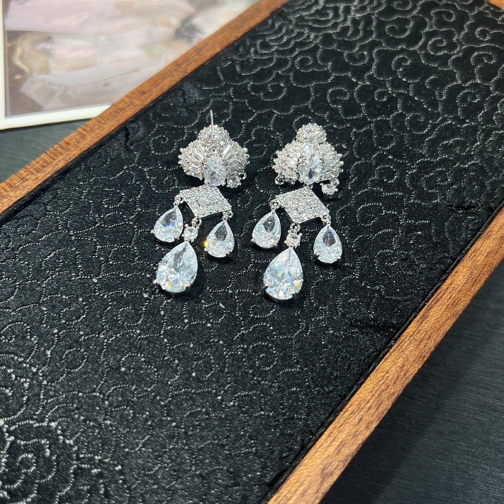 Vintage Court Set – Micro Pavé AAA Zirconia Necklace & Earrings