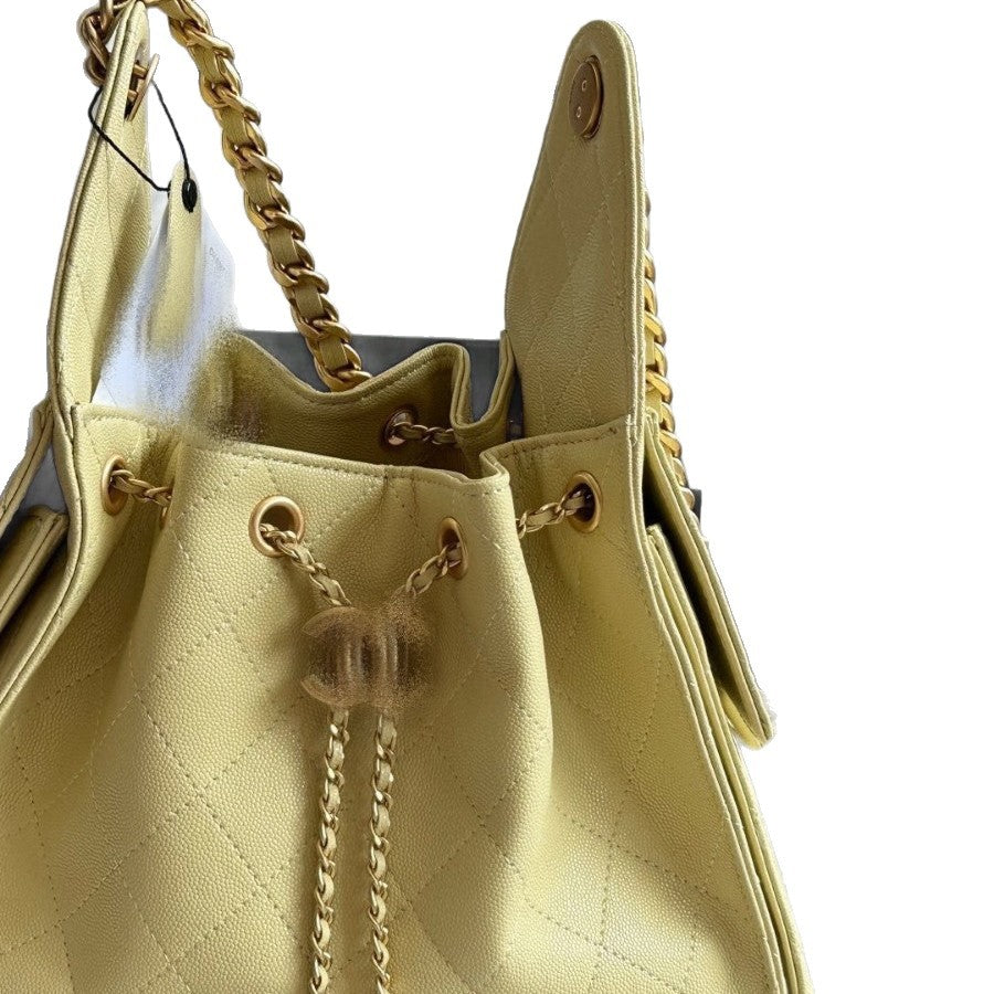 Drawstring Bucket Bag – Quilted Leather, 5 Colors