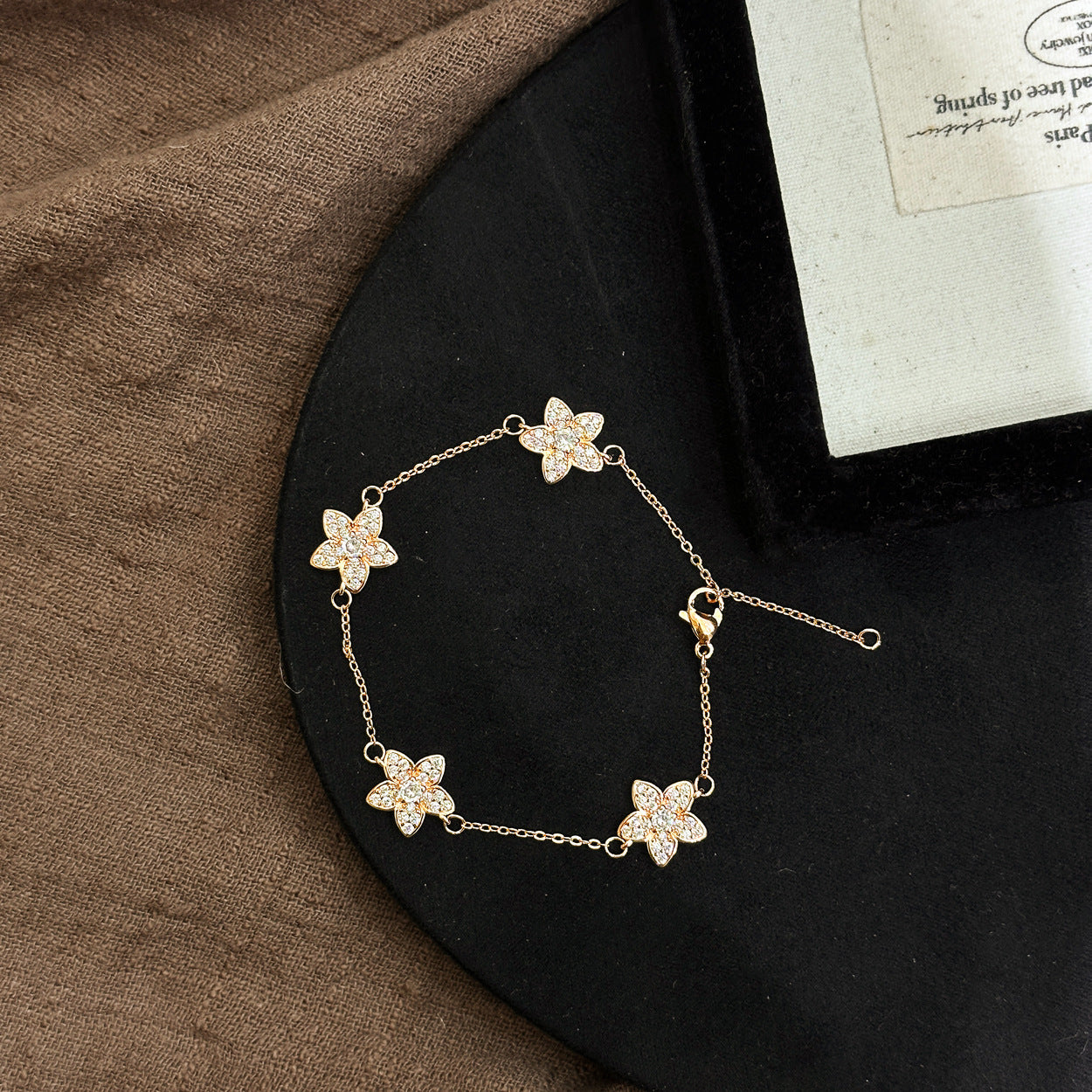 Luxury Brushed Pavé Bracelets – 58 Styles, Champagne Gold