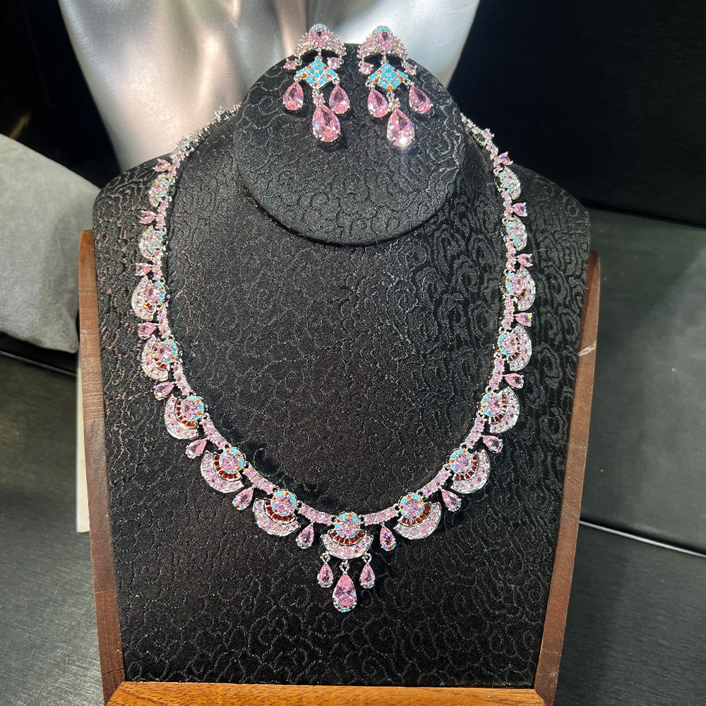 Vintage Court Set – Micro Pavé AAA Zirconia Necklace & Earrings