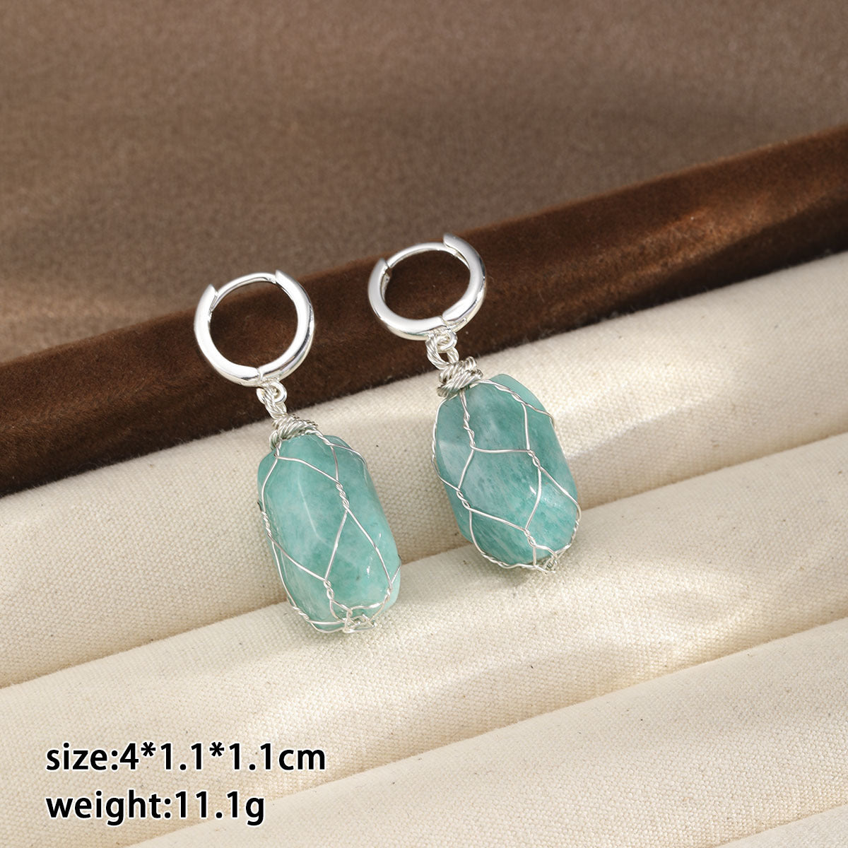 Natural Blue Crystal & Pearl Set – 18K Gold Plated Earrings & Necklace for Women