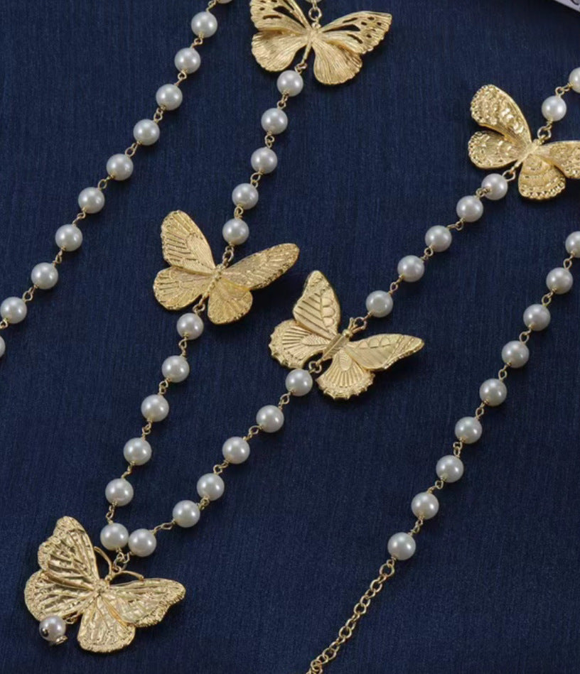 Butterfly Collection – Earrings, Necklace, Bracelet, Ring, Hair Clip (24k Gold)