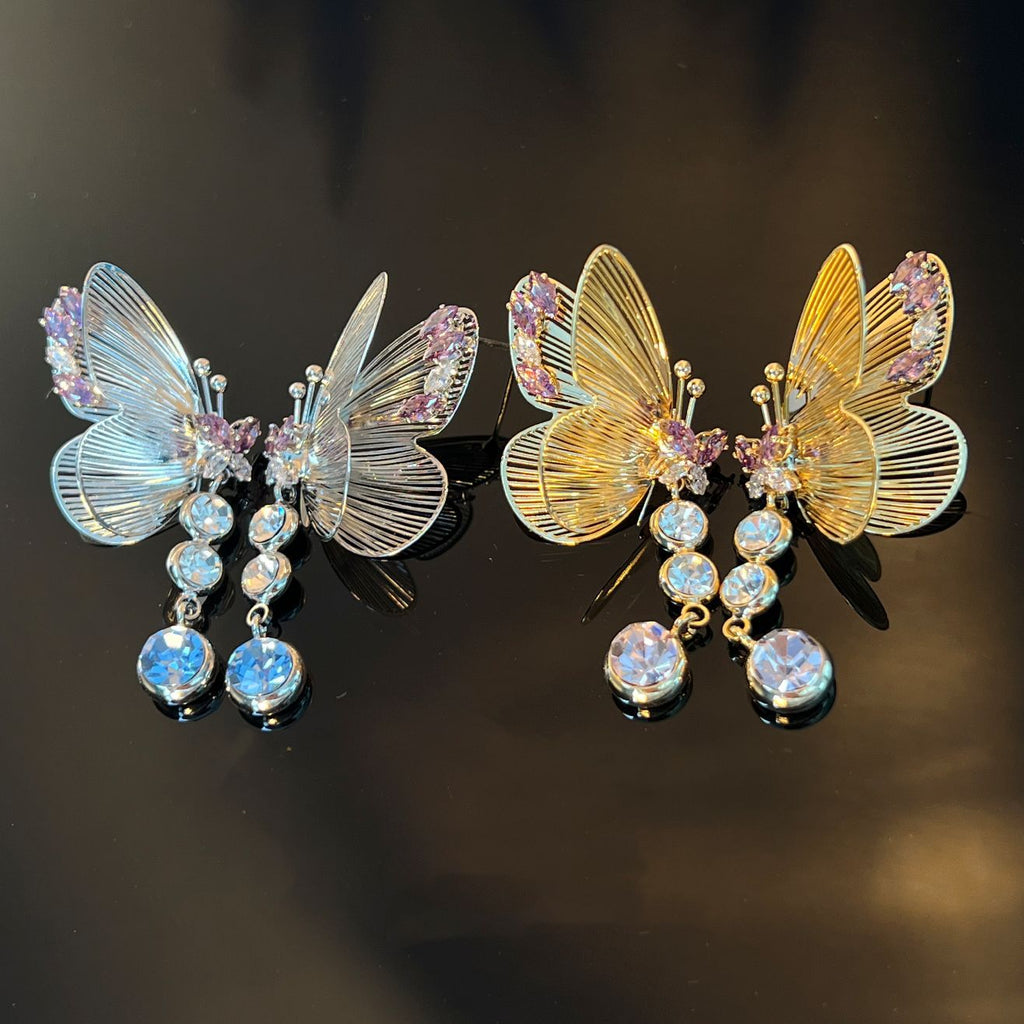 Summer Butterfly Studs – 925 Silver, Silver or Gold Tone