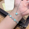 Lovely Heart Jewelry Gift Set – Mint Green Zirconia Necklace, Bracelet & Ring