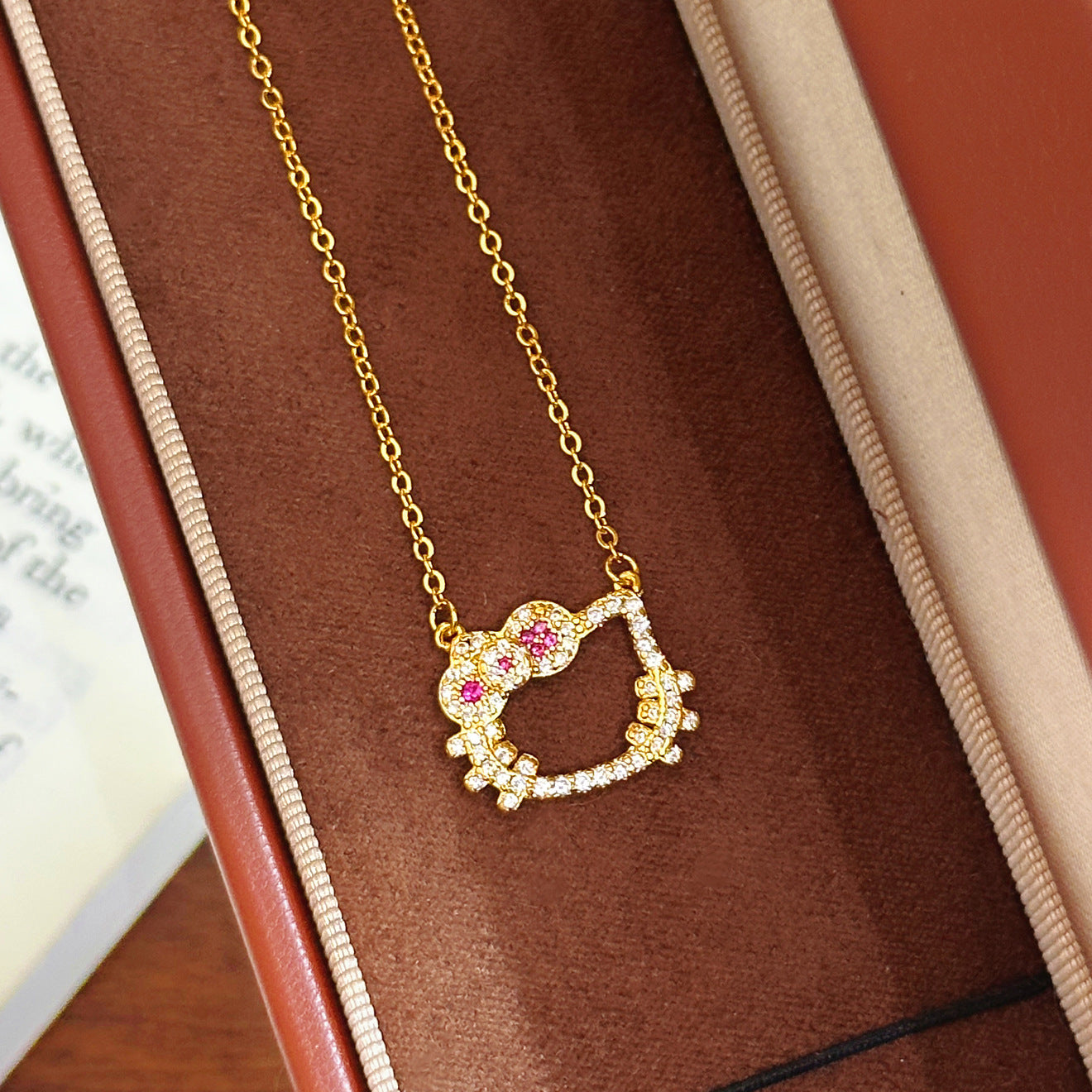 Kitty Cat Pavé Set – Sparkling Choker, Bracelet & Stud Earrings in Gold