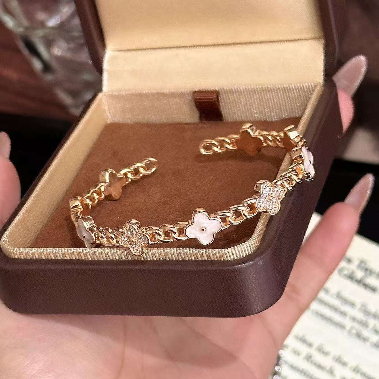 Luxury Brushed Pavé Bracelets – 58 Styles, Champagne Gold