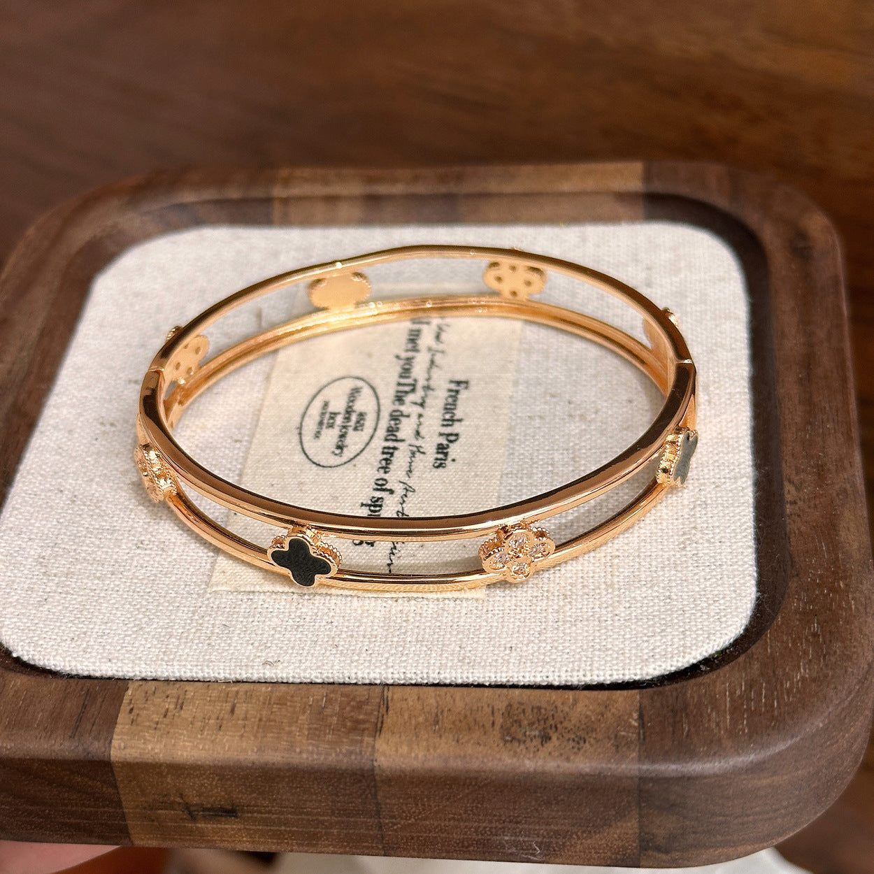 Luxury Brushed Pavé Bracelets – 58 Styles, Champagne Gold