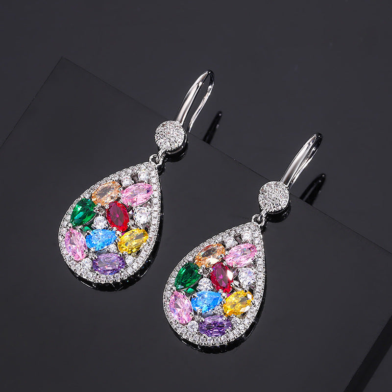 Rainbow Drop Gemstone Set – Cubic Zirconia Ring, Necklace & Earrings