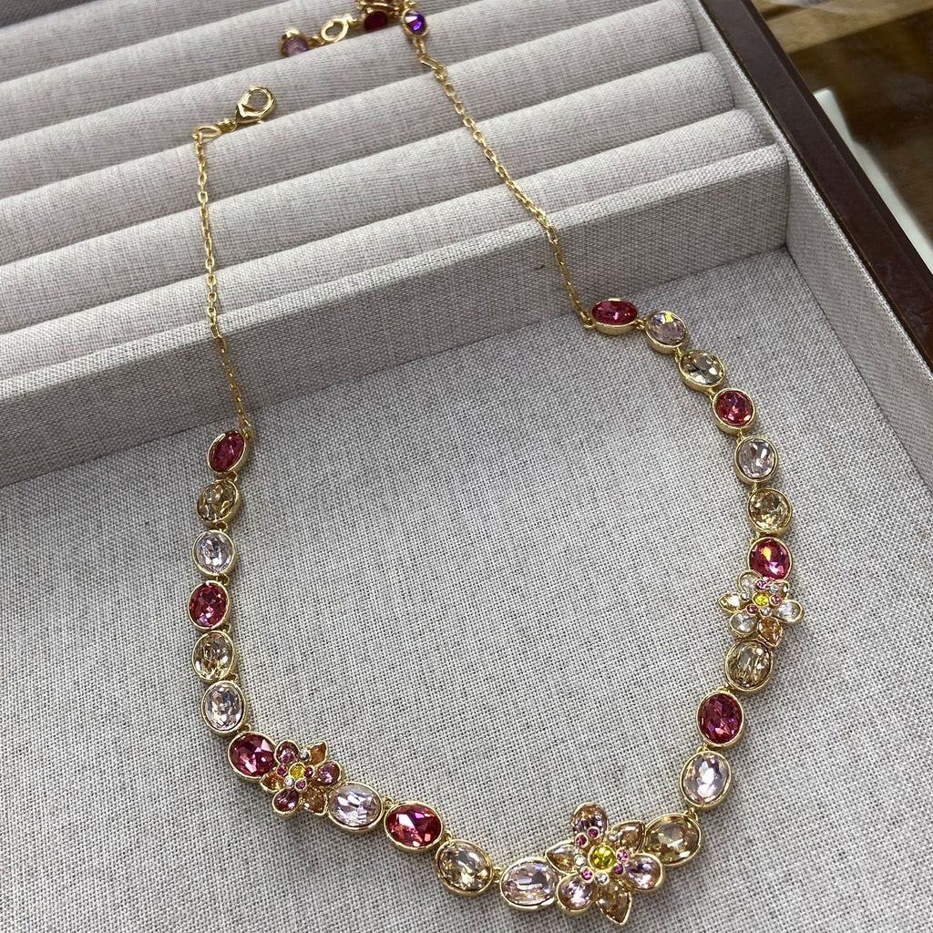 Colorful Flower Jewelry Set – Necklace, Earrings, Bracelet & Ring