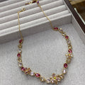 Colorful Flower Jewelry Set – Necklace, Earrings, Bracelet & Ring