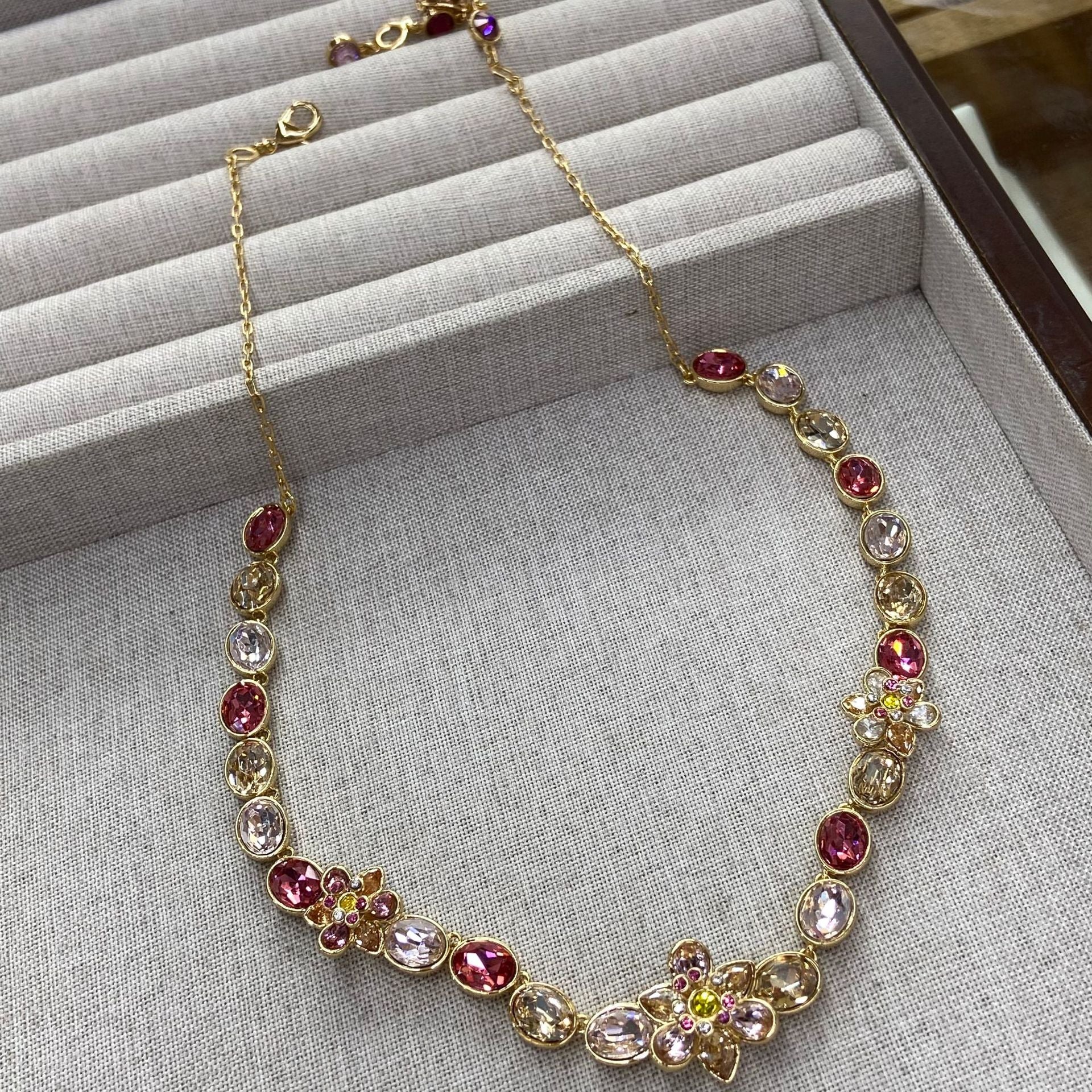 Colorful Flower Jewelry Set – Necklace, Earrings, Bracelet & Ring