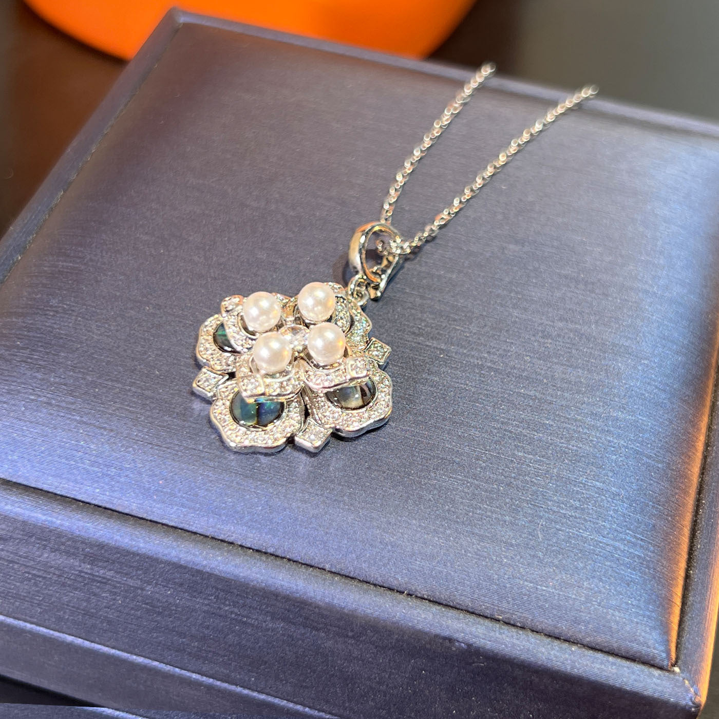 Abalone Shell & Pearl Set – Gold or Silver, Earrings/Necklace/Ring