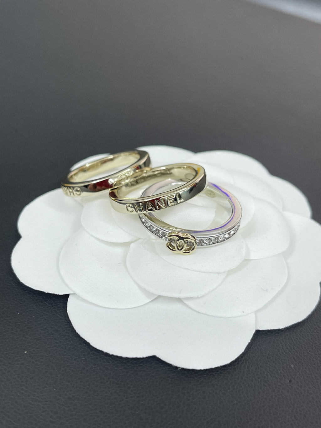 Interlocking C Ring & Bangle Set – Pavé Zirconia Band