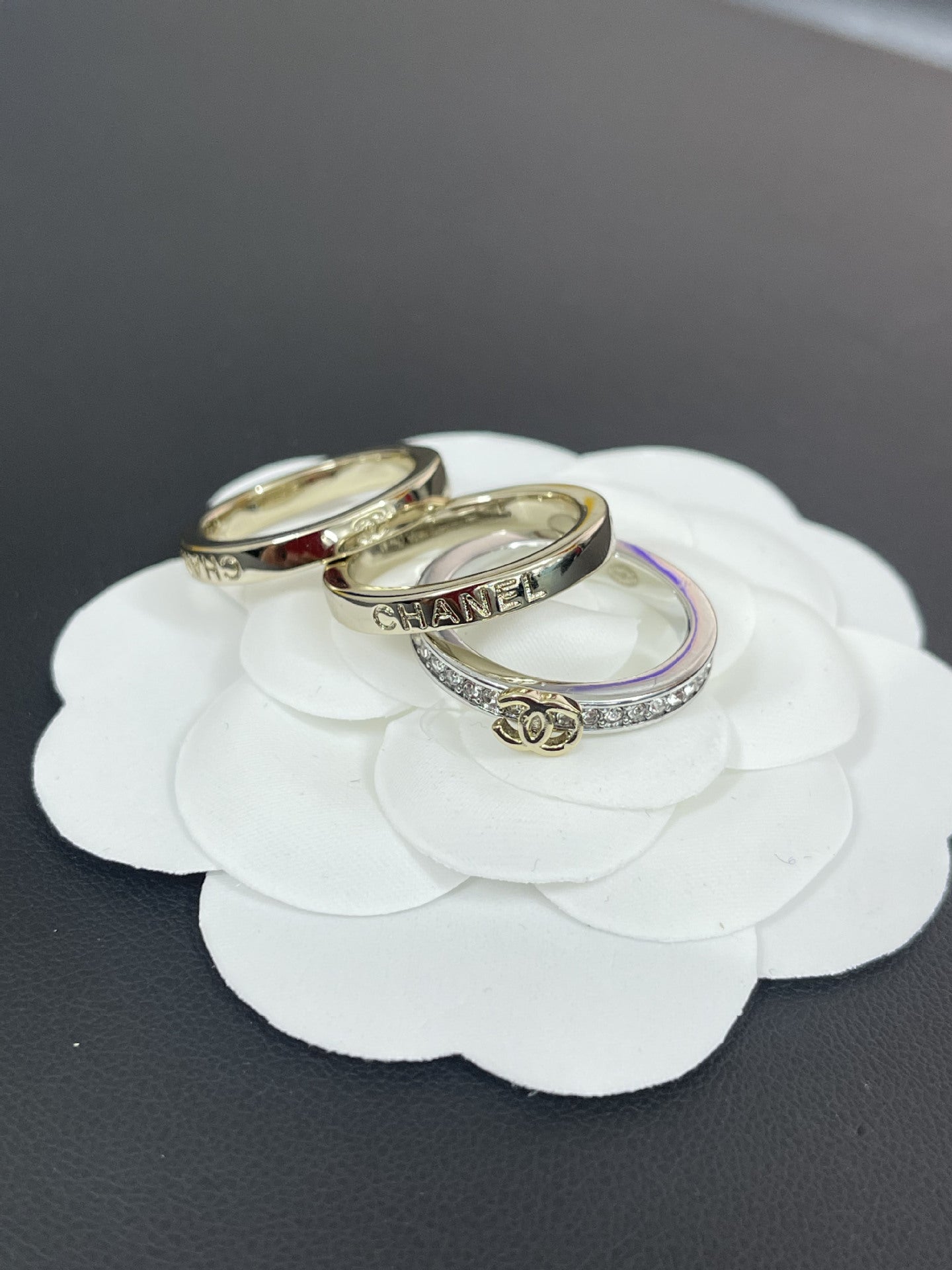 Interlocking C Ring & Bangle Set – Pavé Zirconia Band