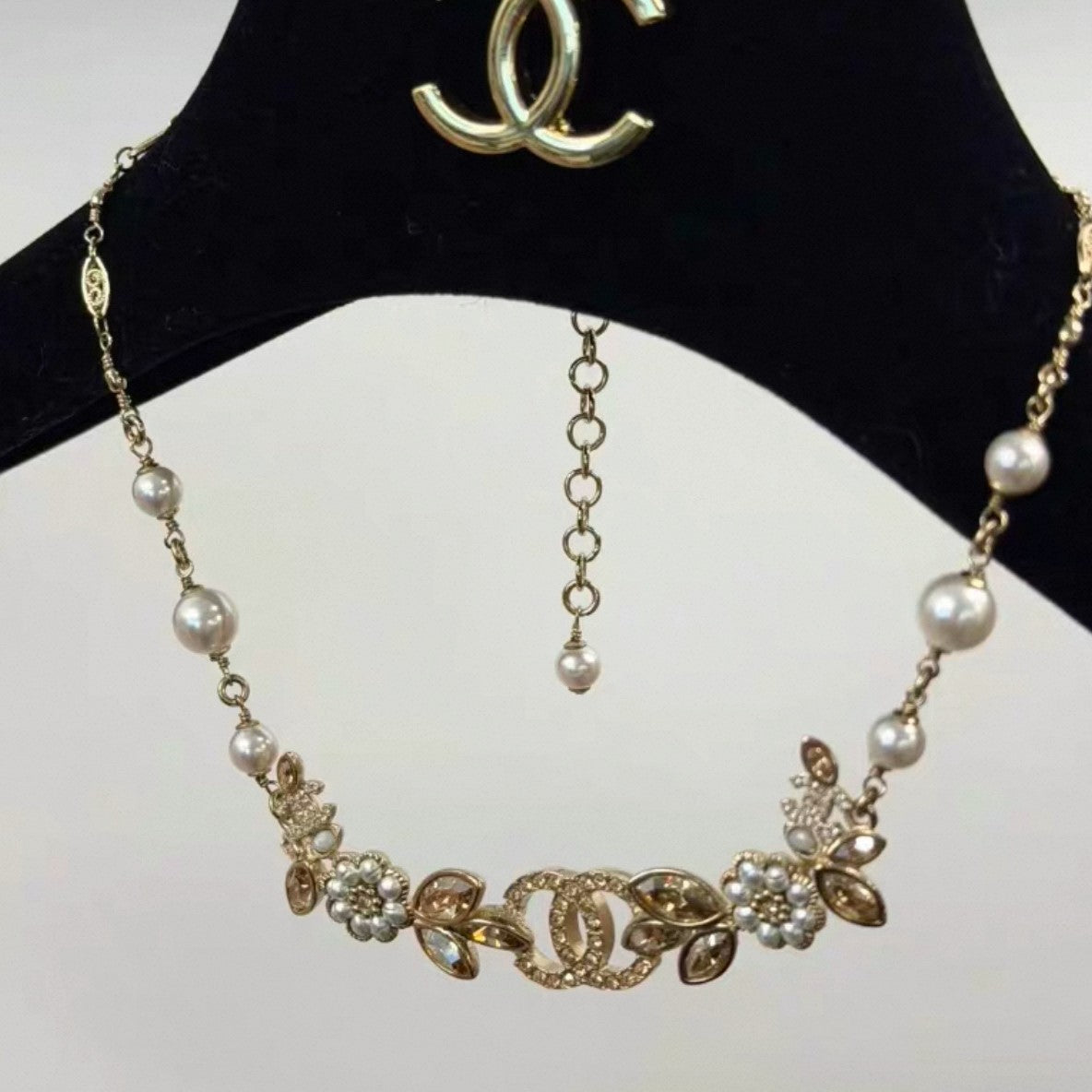 Bunny & Pearl Double‑C Jewelry – Necklace, Earrings, Bracelet