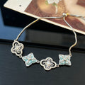 Baoxiang flower color shell inlaid with zircon series bracelet hollow design versatile