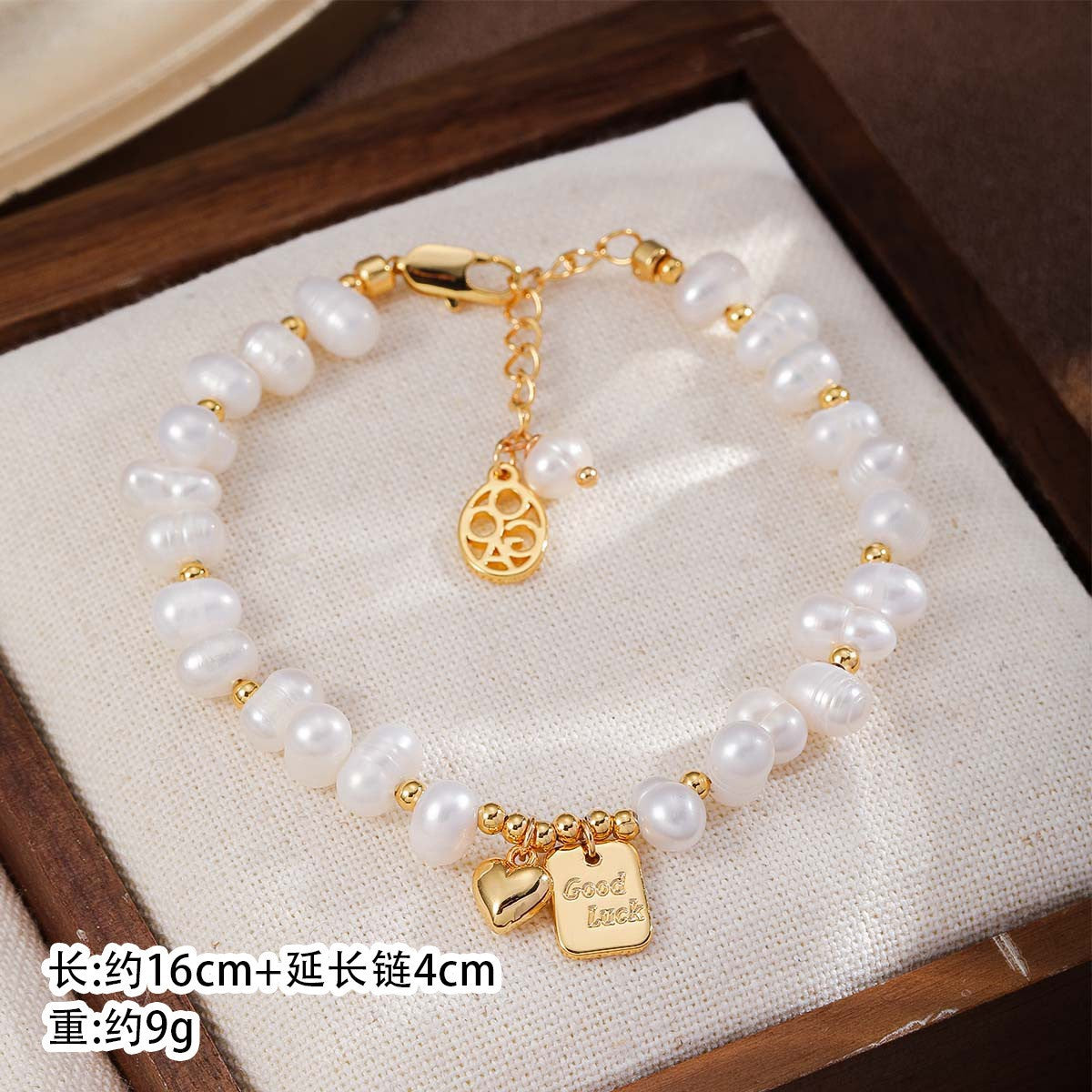 Mixed Material Pearl Bracelet – Freshwater Pearl, Natural Stone & 18K Gold