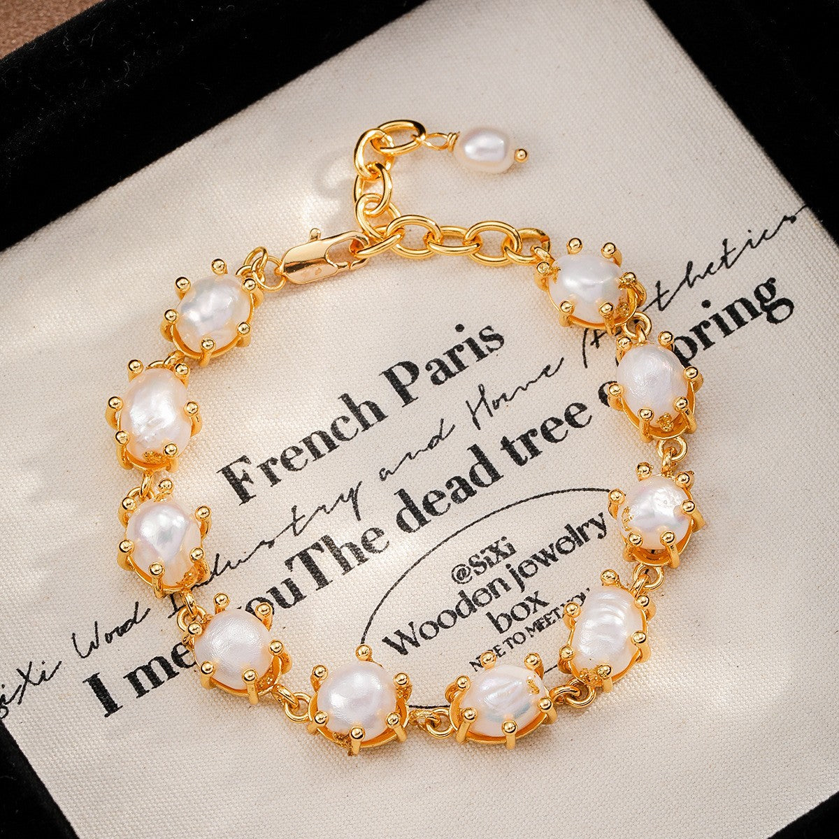 Mixed Material Pearl Bracelet – Freshwater Pearl, Natural Stone & 18K Gold