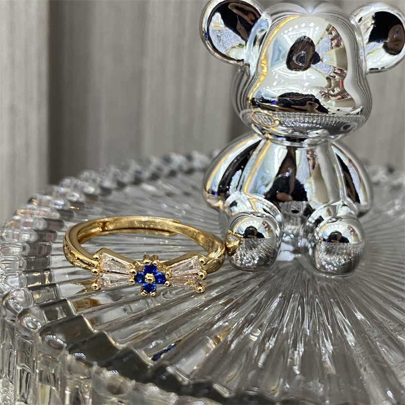 Open Band Adjustable Ring – Champagne or White Gold (Stackable)
