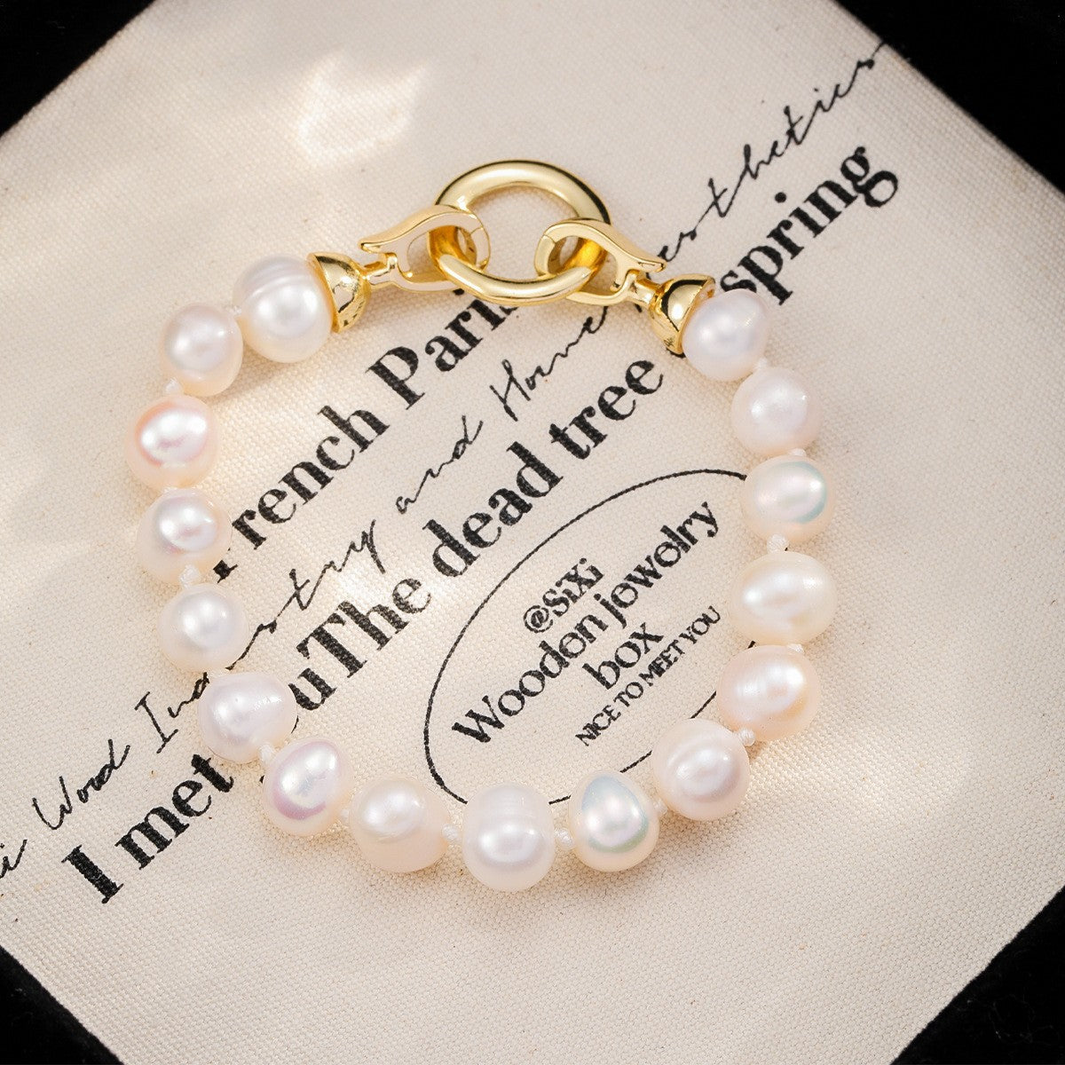 Mixed Material Pearl Bracelet – Freshwater Pearl, Natural Stone & 18K Gold