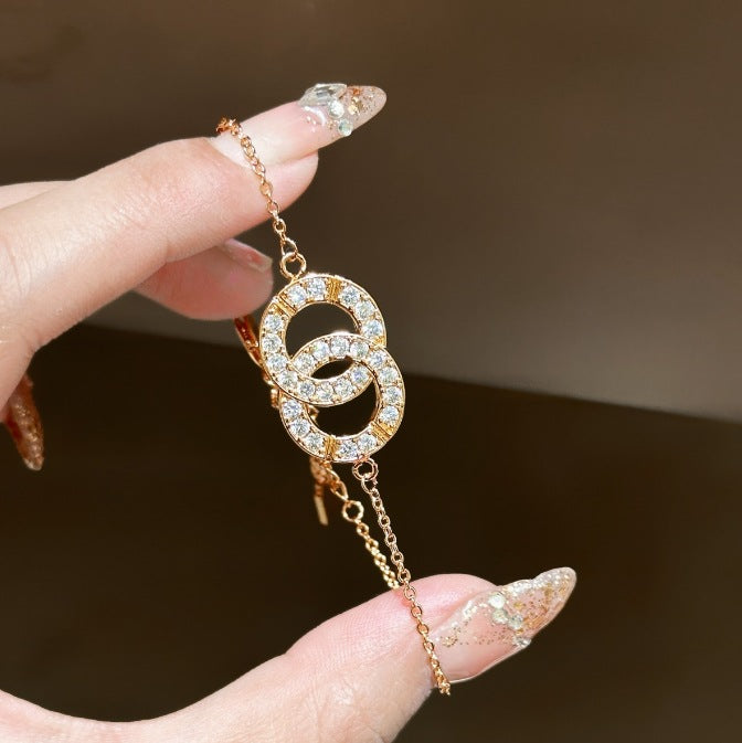 Luxury Brushed Pavé Bracelets – 58 Styles, Champagne Gold