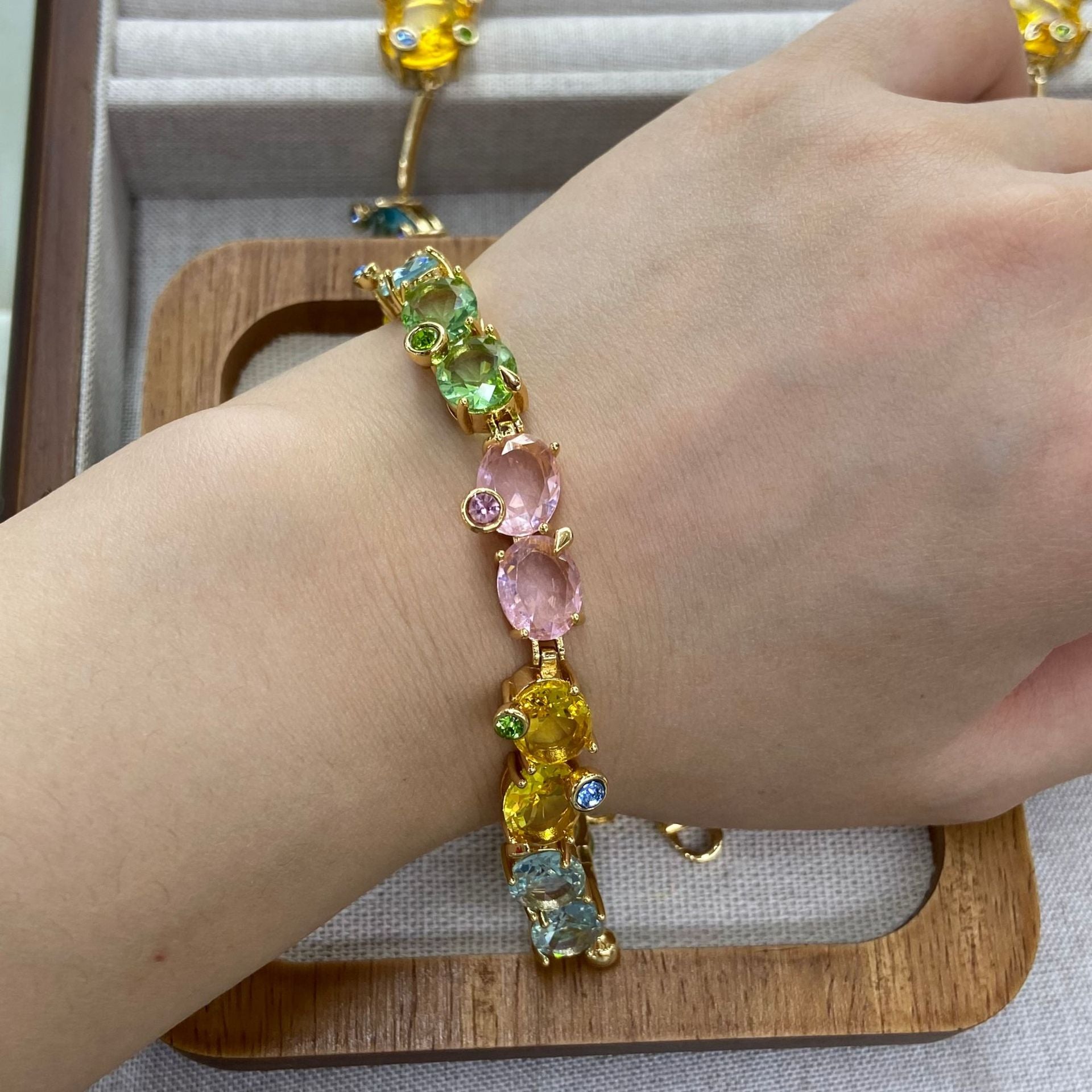Dopamine Flower Jewelry Set – Necklace, Earrings, Bracelet & Ring