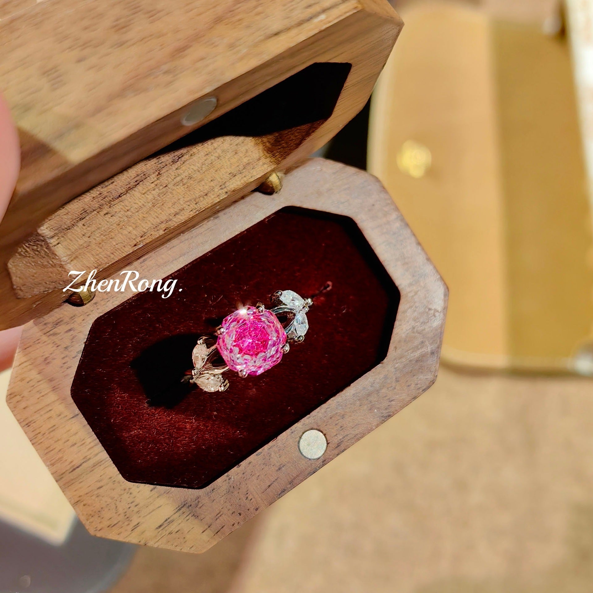 Klein Blue & Rose Gold Zirconia Set – Pendant, Ring & Studs