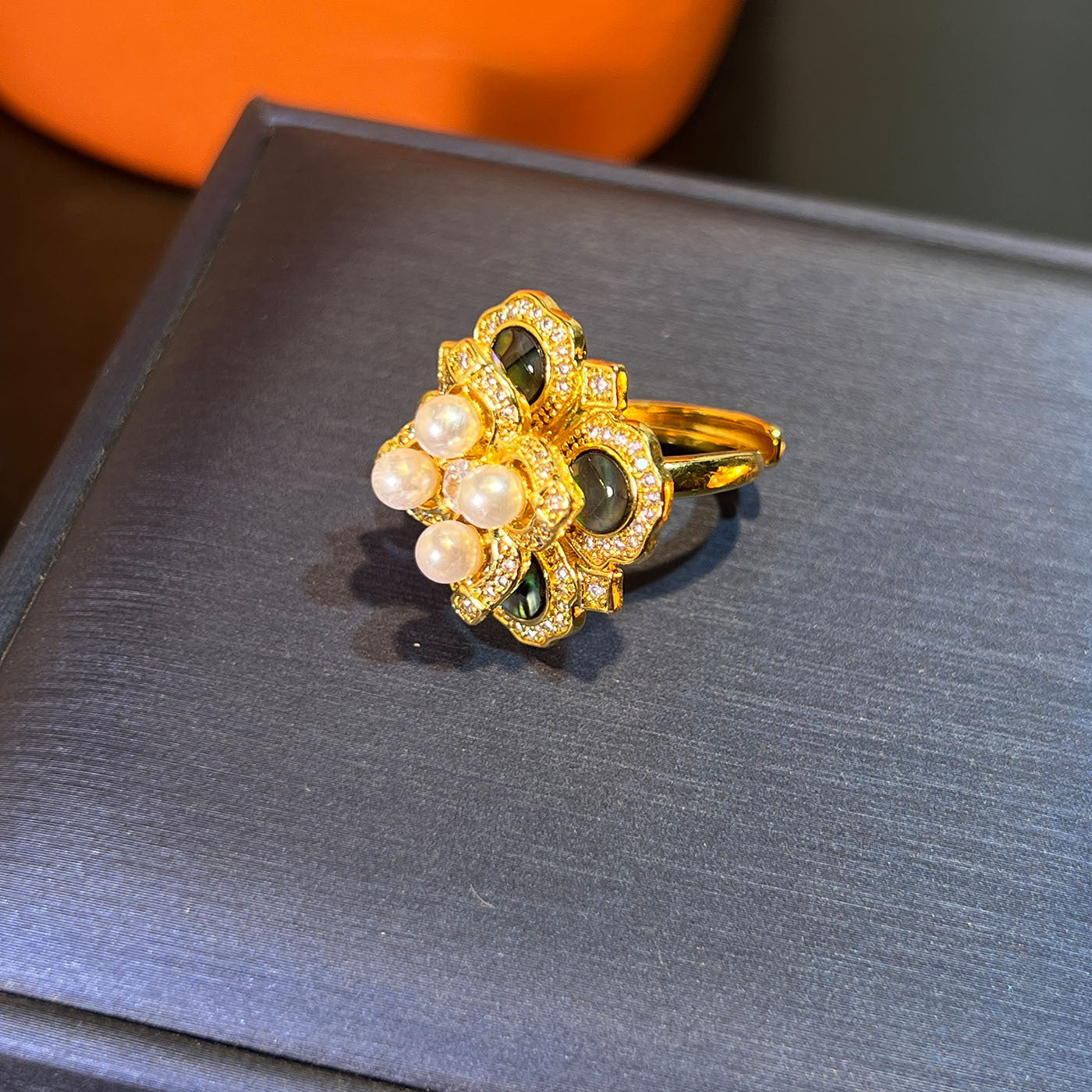 Abalone Shell & Pearl Set – Gold or Silver, Earrings/Necklace/Ring