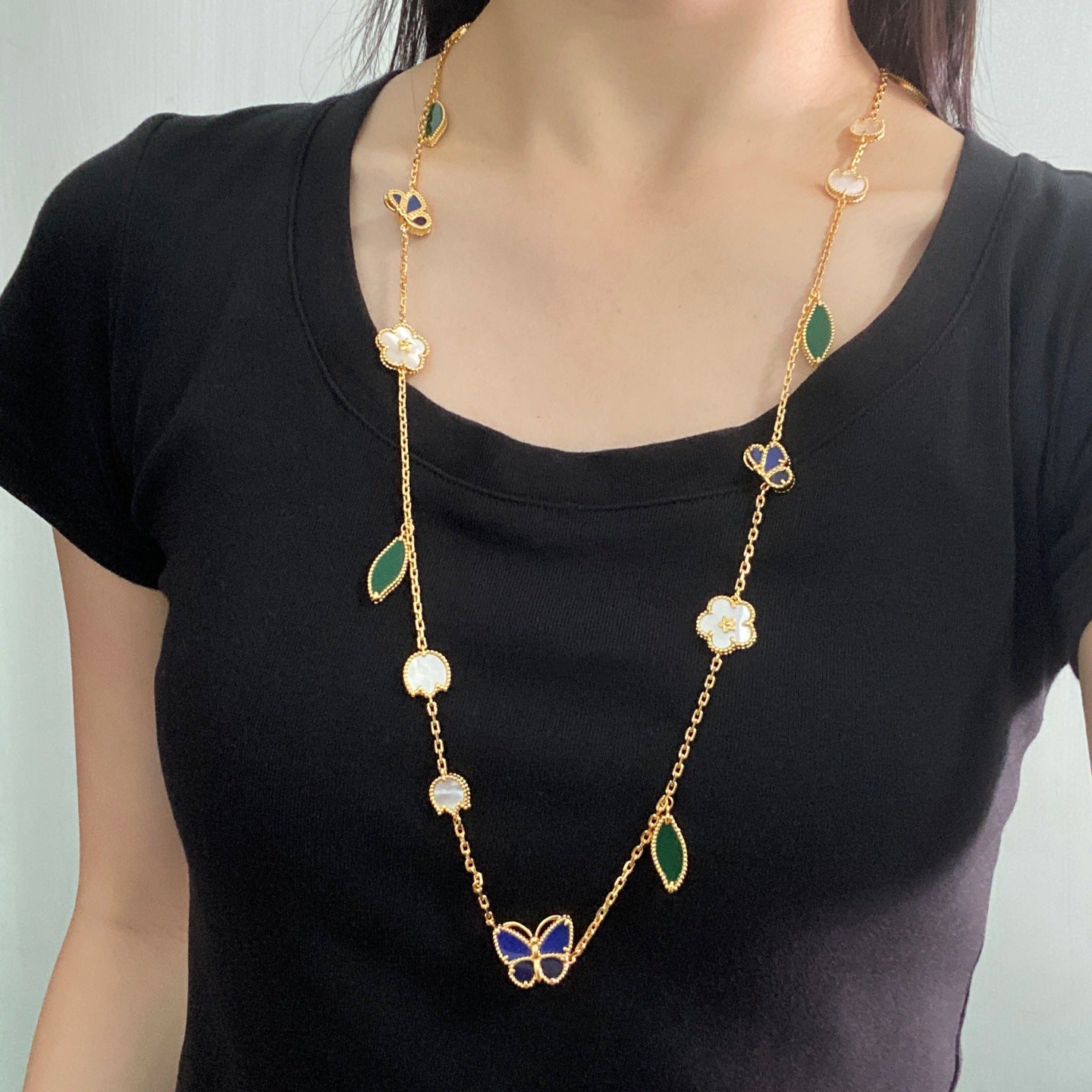 Butterfly & Floral Ensemble – Earrings, Bracelet, Ring, Brooch, Necklace