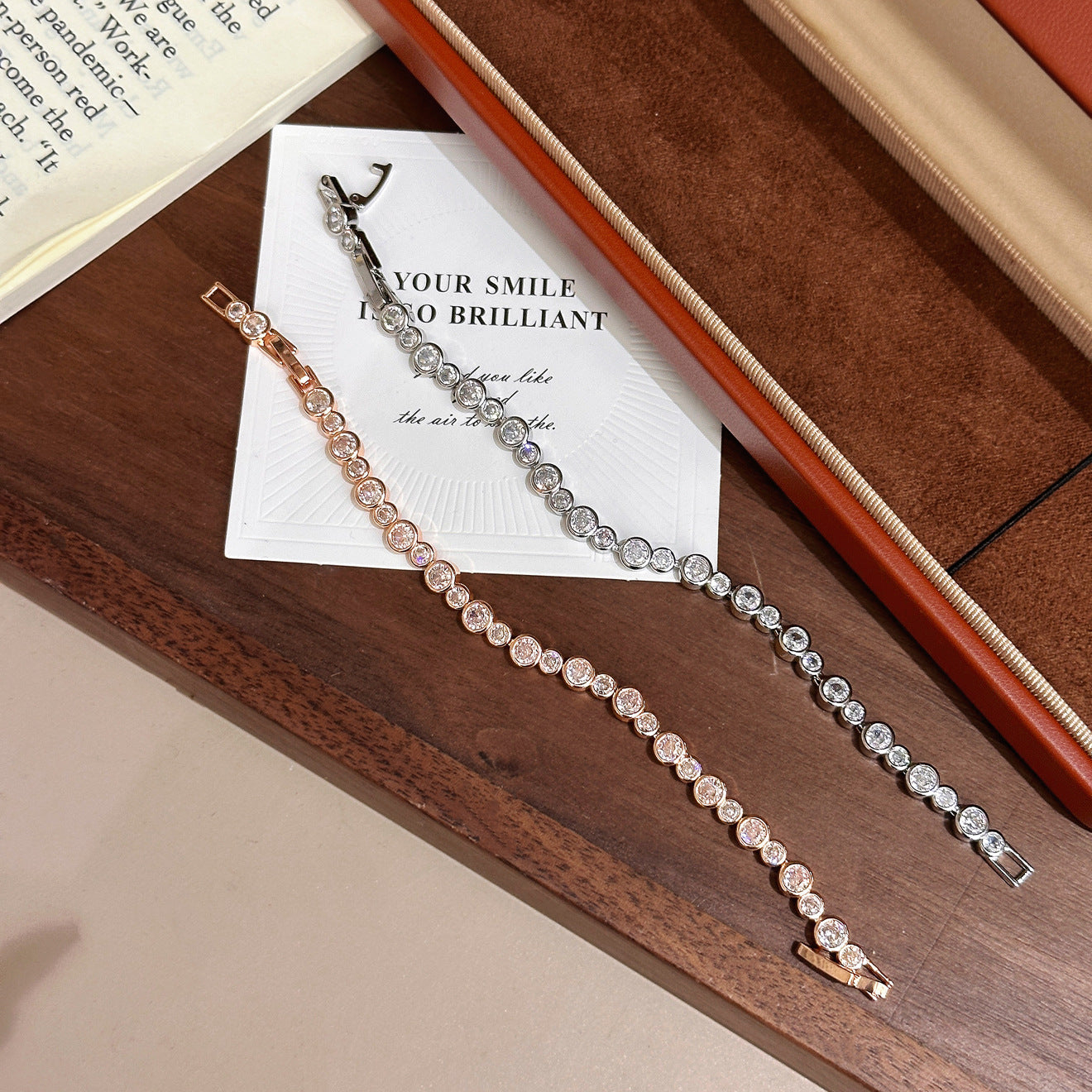 Bubble Full Pavé Bracelet – Champagne or White Gold