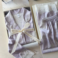 Lace Trim Ice-Silk Pajama Set – Long Sleeve Long Pants, Light Luxury Style