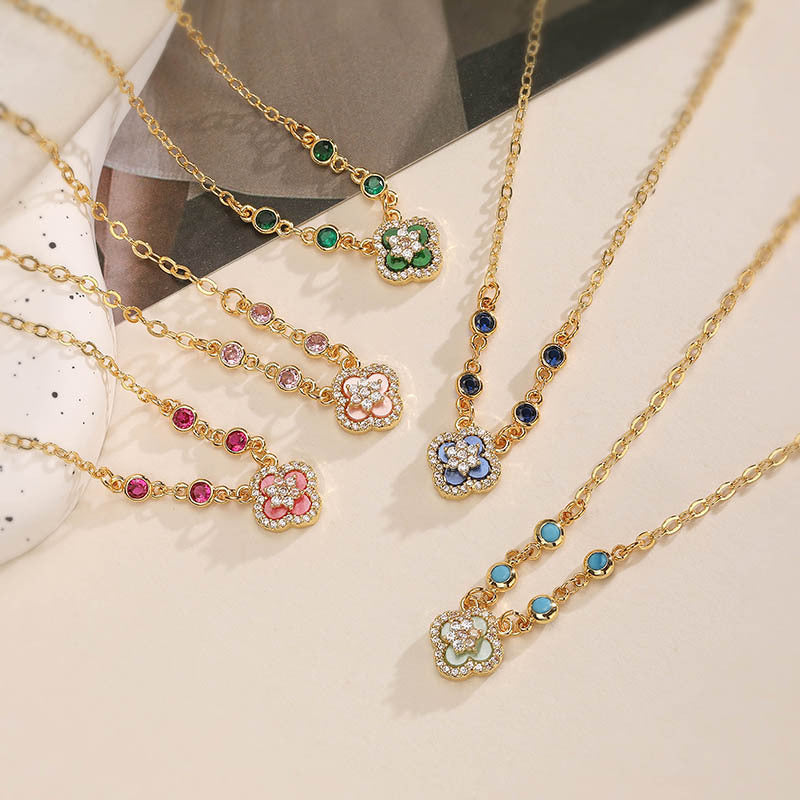 Everyday Clover Jewelry Set – Choose Your Favorite Color! Ring, Earrings & Necklace