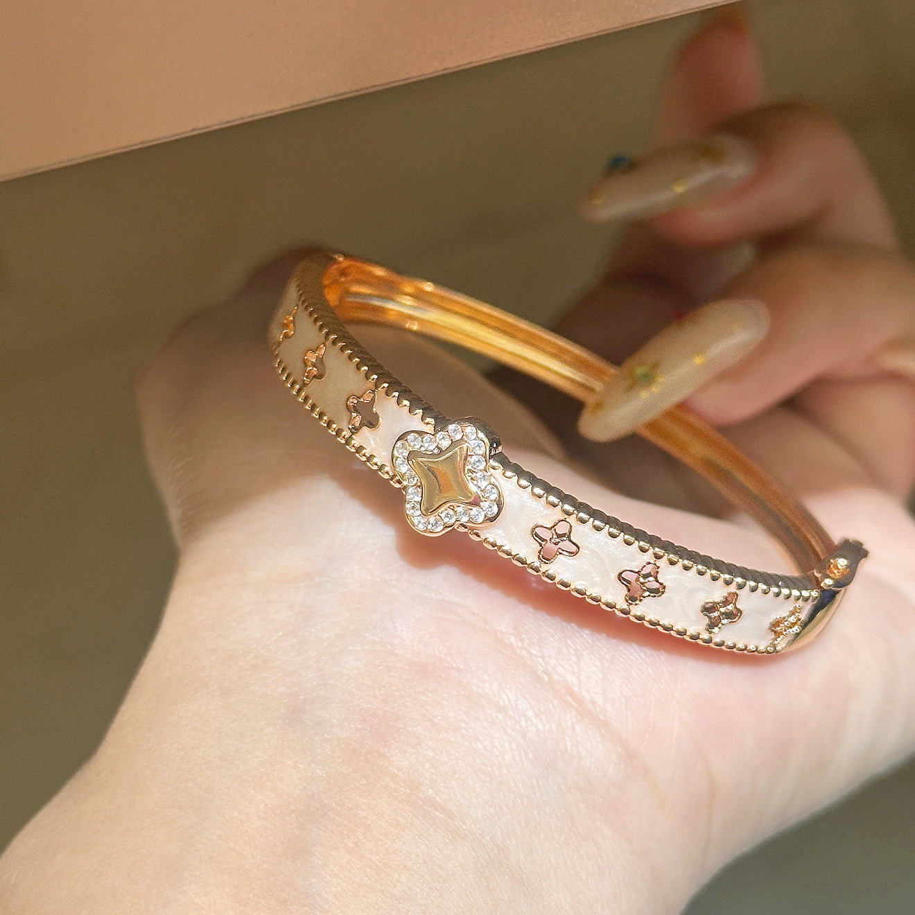 Luxury Brushed Pavé Bracelets – 58 Styles, Champagne Gold