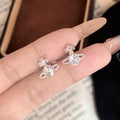 Micro Pavé Planet Earrings – Champagne or White Gold, 925 Silver Posts