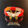Abalone Flower Leather Bracelet – Red or Orange