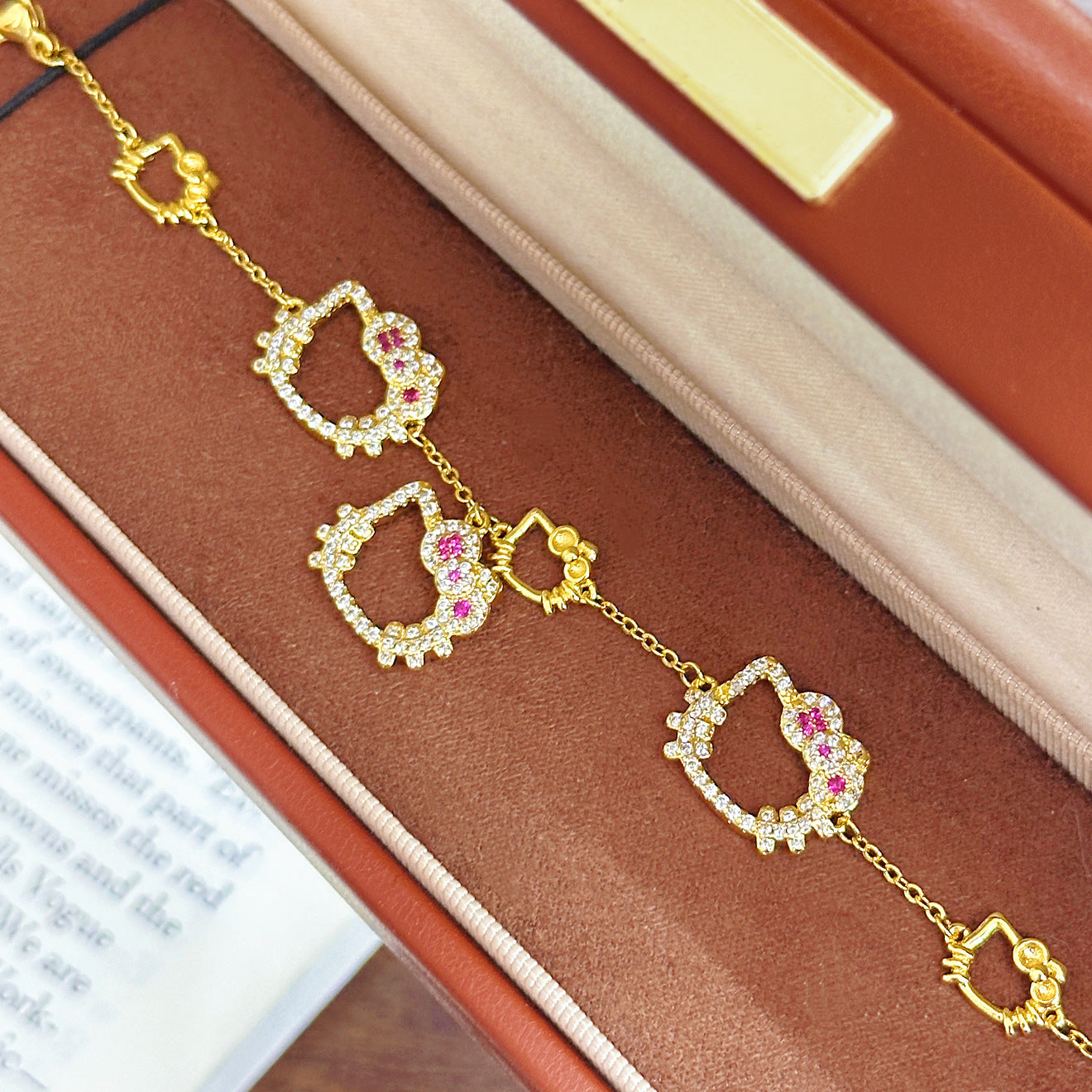 Kitty Cat Pavé Set – Sparkling Choker, Bracelet & Stud Earrings in Gold