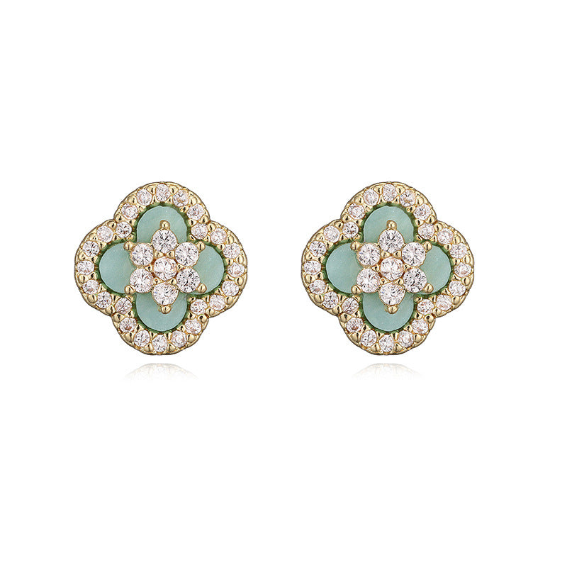Everyday Clover Jewelry Set – Choose Your Favorite Color! Ring, Earrings & Necklace