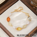 Mixed Material Pearl Bracelet – Freshwater Pearl, Natural Stone & 18K Gold