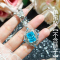 Radiant Cut Aqua Zirconia Set – Pendant, Chain, Ring & Earrings