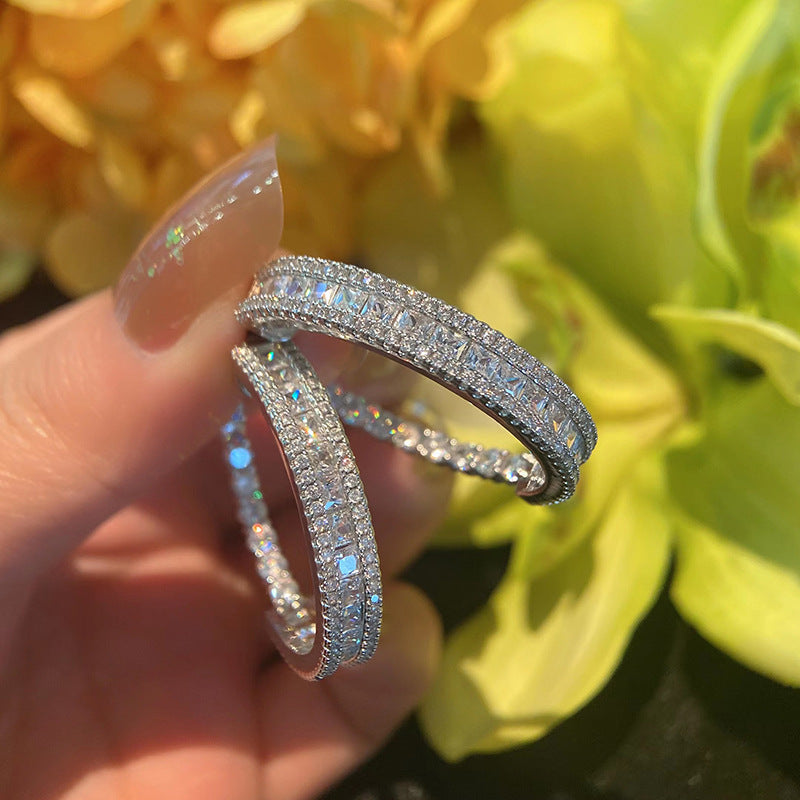 Rainbow Gradient Hoop Earrings – 925 Silver Posts, Ombre Color Circle