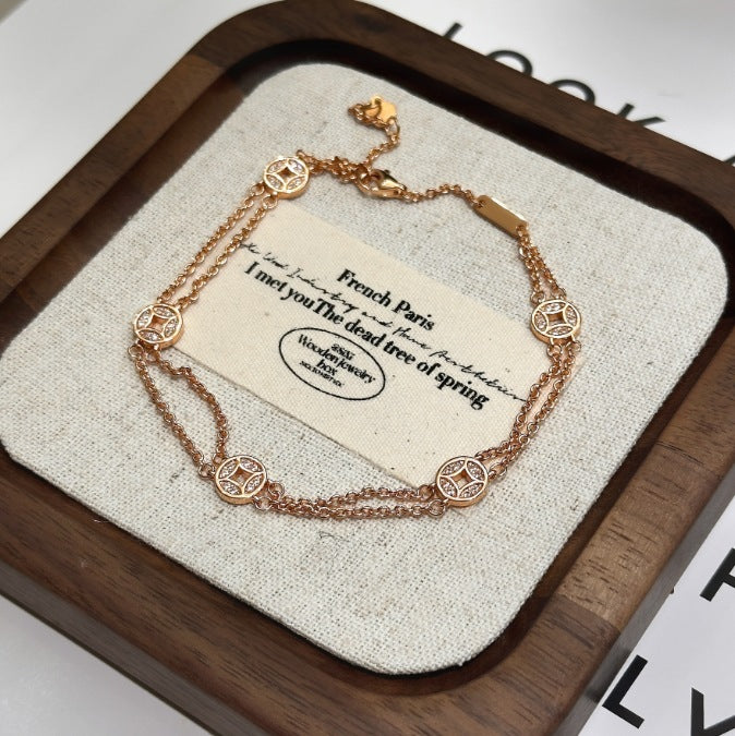 Luxury Brushed Pavé Bracelets – 58 Styles, Champagne Gold