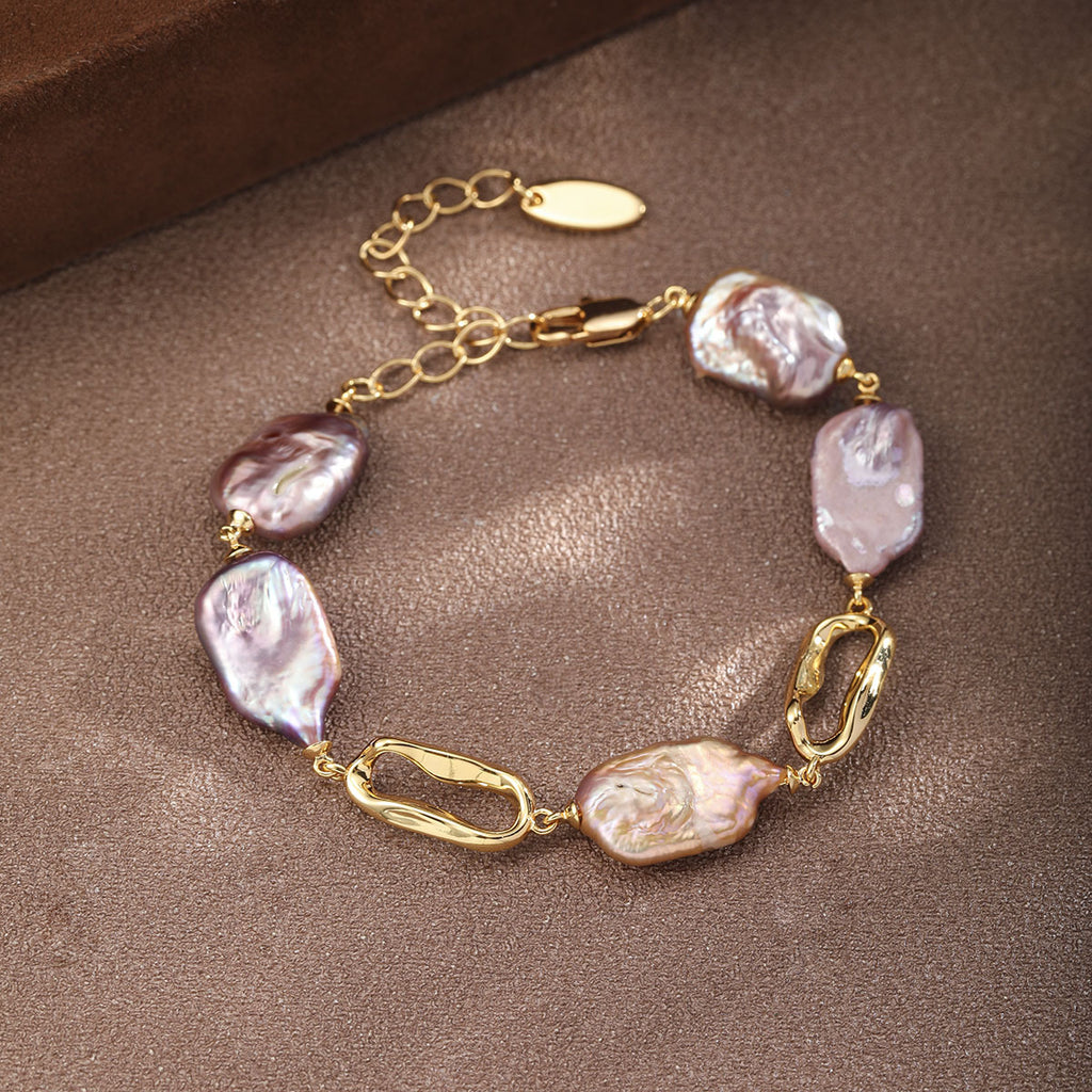 Unique Baroque Pearl Set – Irregular Pearl Necklace & Bracelet for Women