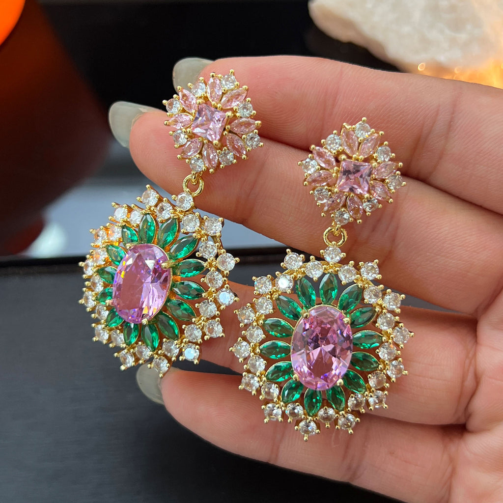 Baroque Court Floral Earrings – Gold or Silver, Statement Size