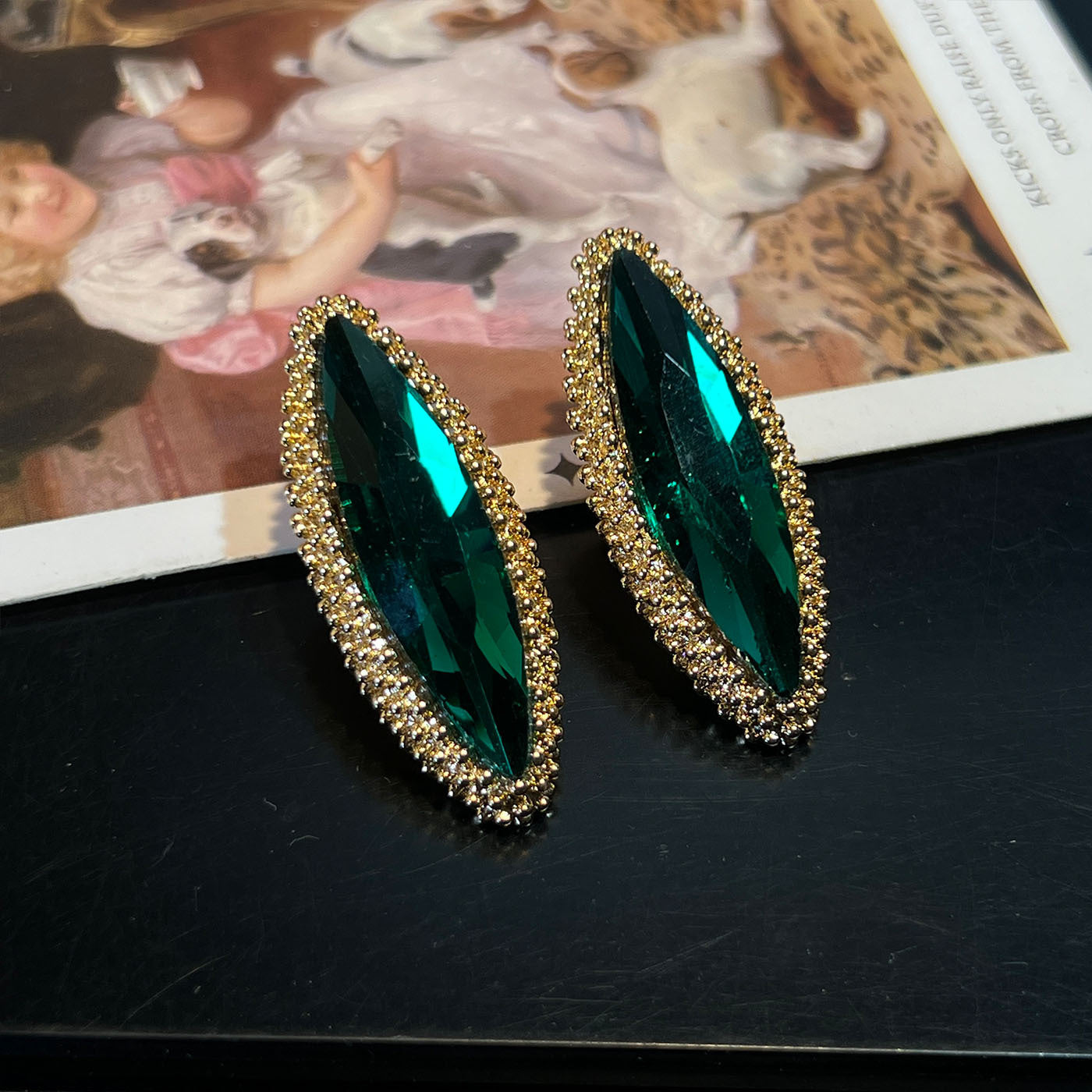 Minimalist Geometric Earrings – Gold, Green or Coffee