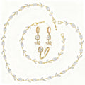Spring Tulip Set – Sparkling Flower Necklace & Bracelet in Gold or Silver Tone