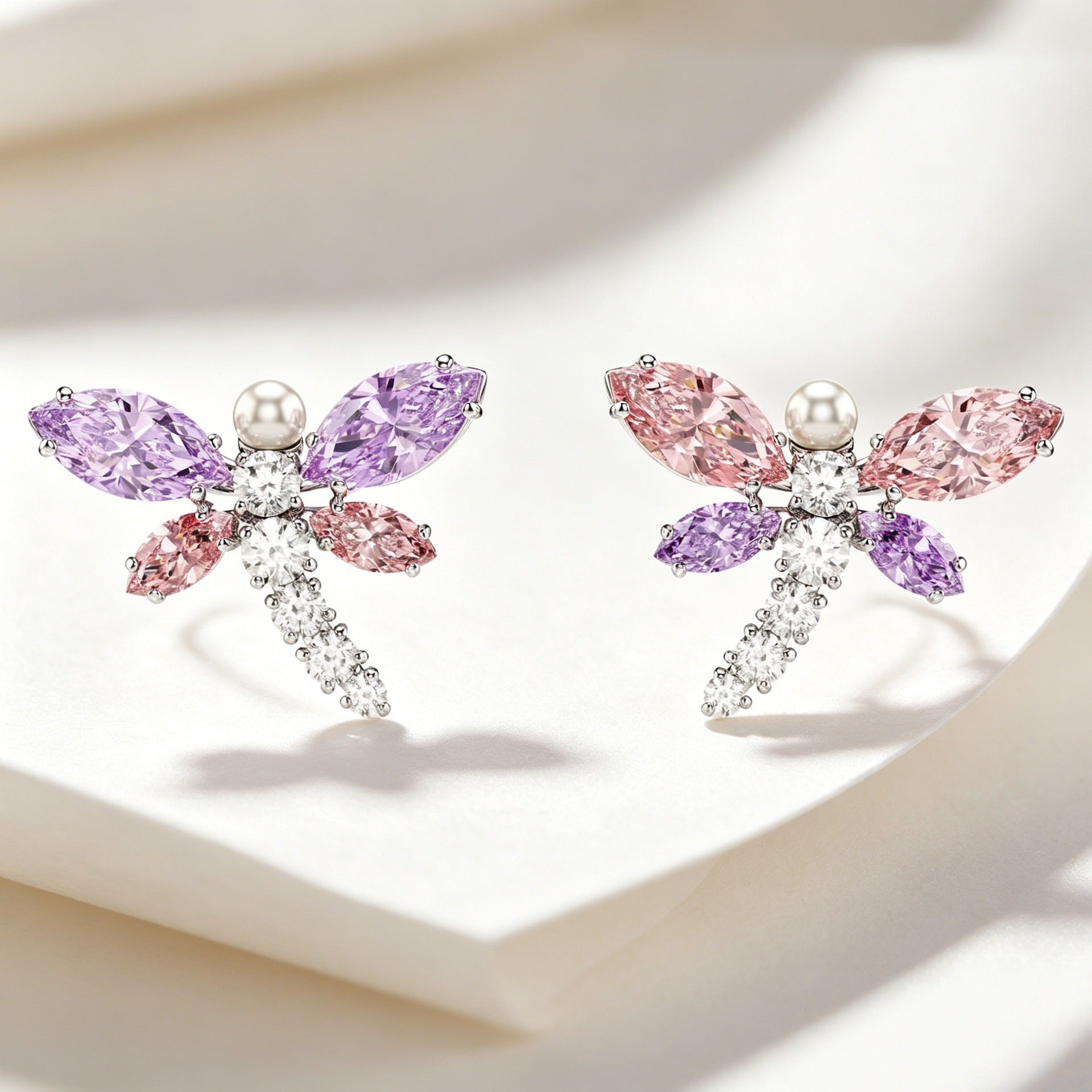 Unique Dragonfly Jewelry Set – Crystal Accessories for Special Occasions
