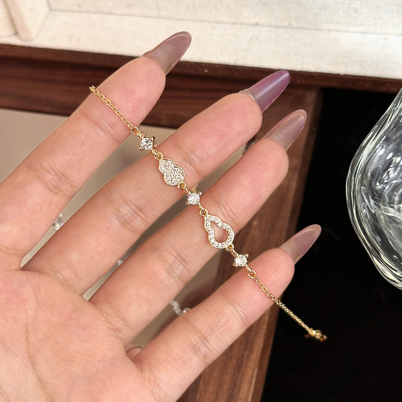 Luxury Brushed Pavé Bracelets – 58 Styles, Champagne Gold