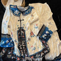 Velvet Floral Pajama Set – Chinese Elegance, Long Sleeve + Pants, S-3XL