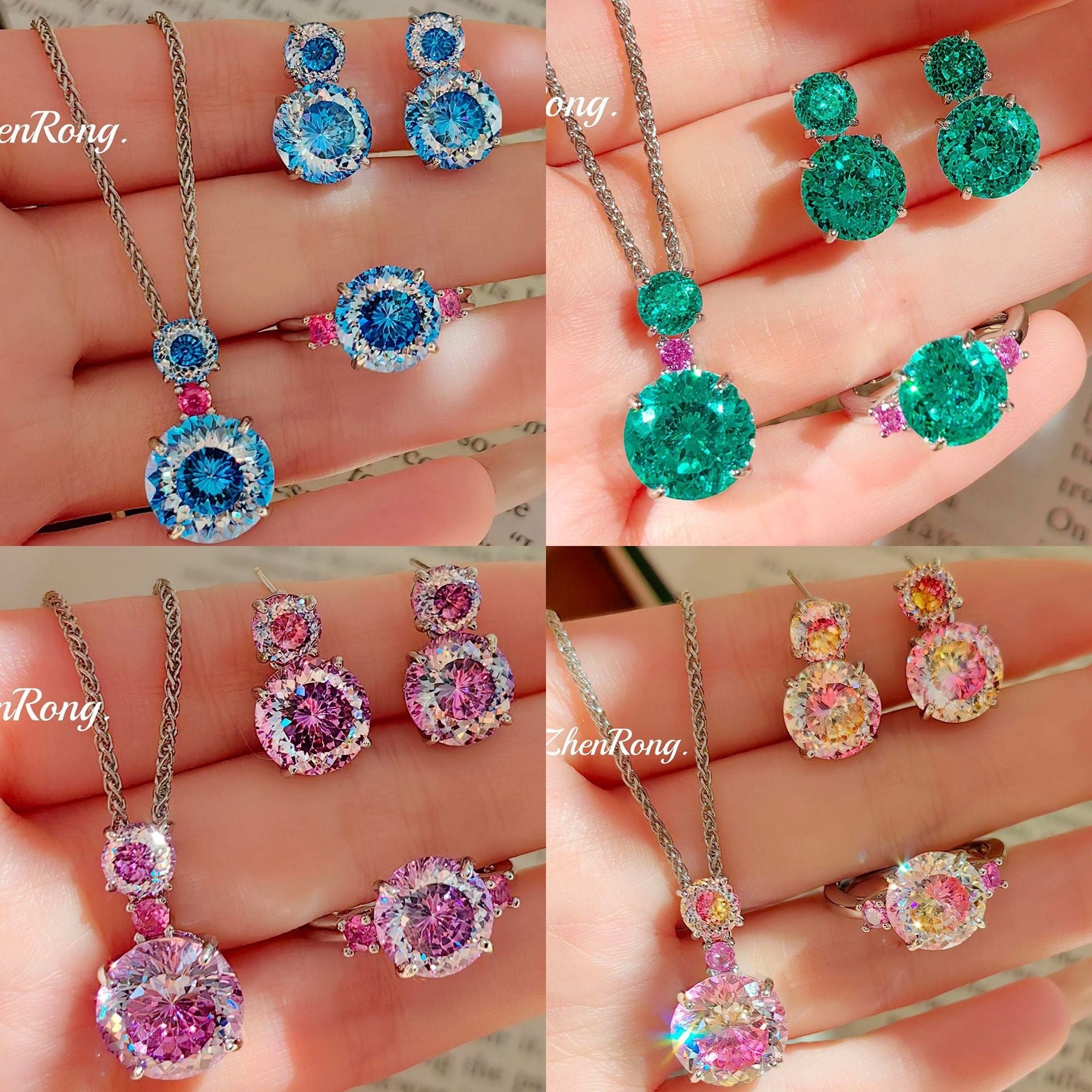 Fireworks Cut Gemstone Set – Tanzanite, Paraiba, Pink & Purple